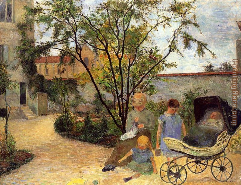 The Family in the Garden rue Carcel painting - Paul Gauguin The Family in the Garden rue Carcel art painting